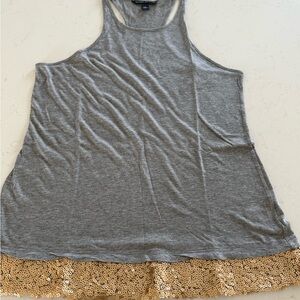 Banana Republic Gray Tank Top with Gold Sequin Trim